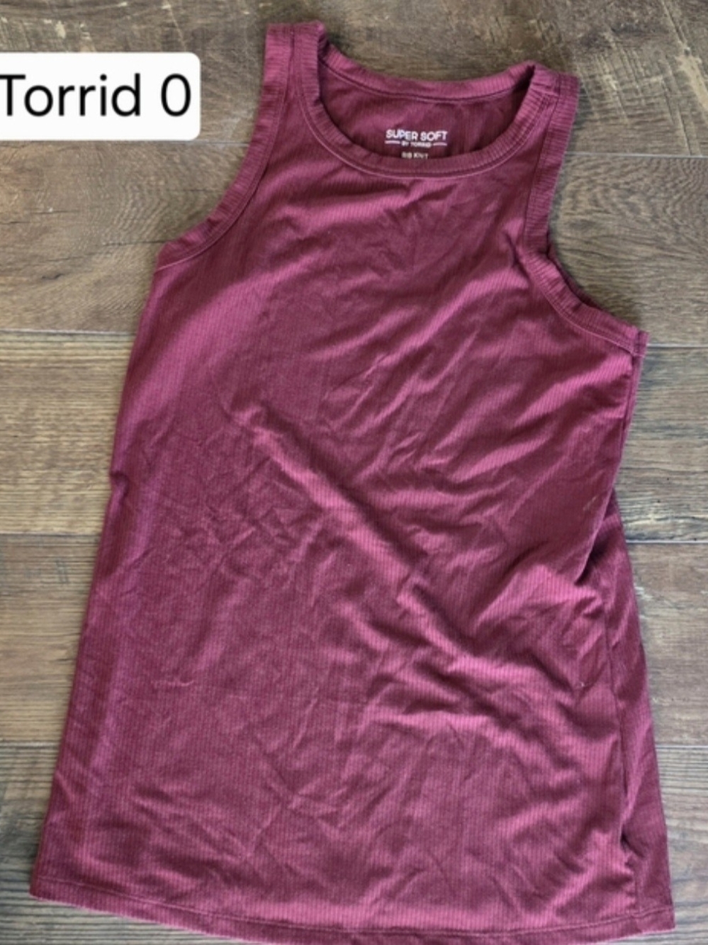 torrid Ribbed Tank Top in Burgundy Wine